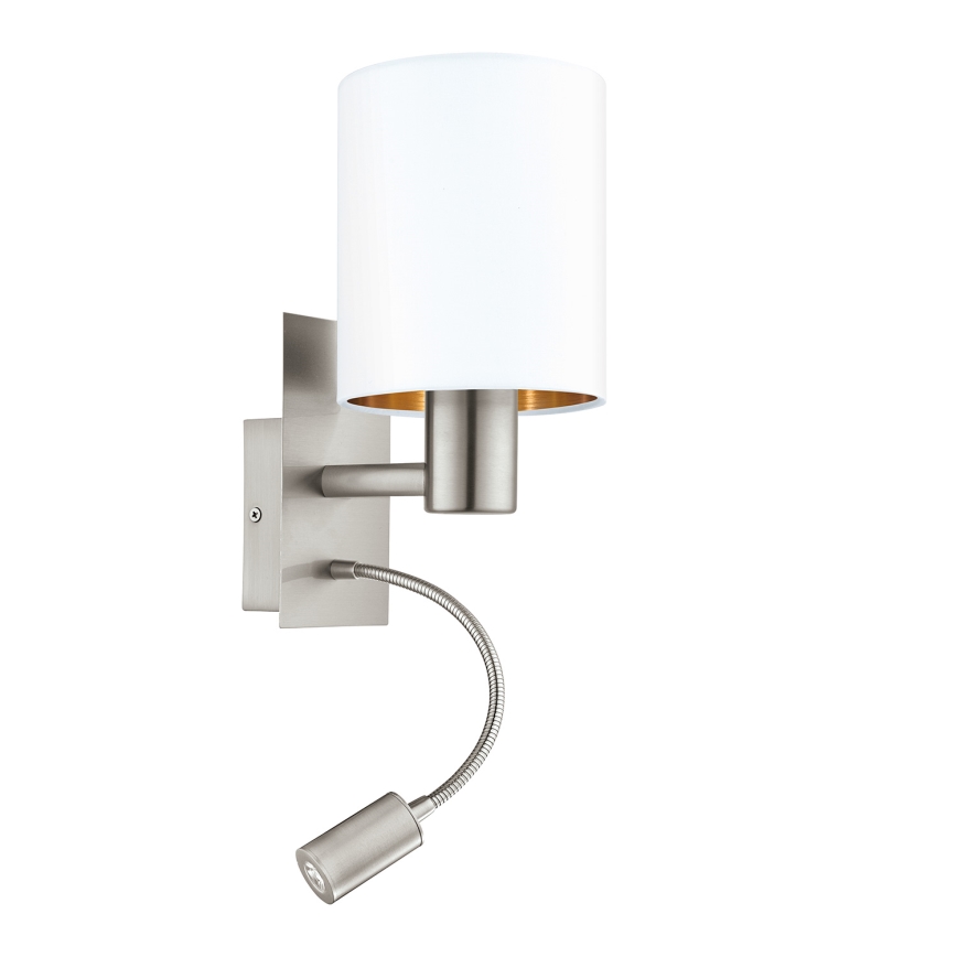 Eglo - LED-joustava valaisin 1xE27/40W/230V + LED/3,8W valkoinen