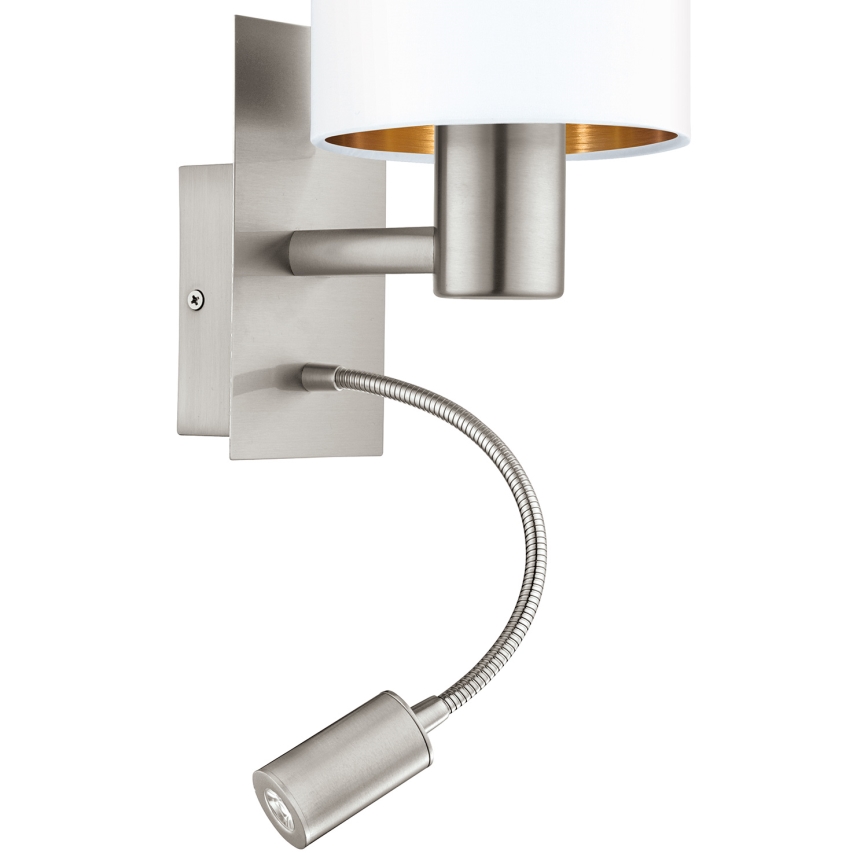 Eglo - LED-joustava valaisin 1xE27/40W/230V + LED/3,8W valkoinen