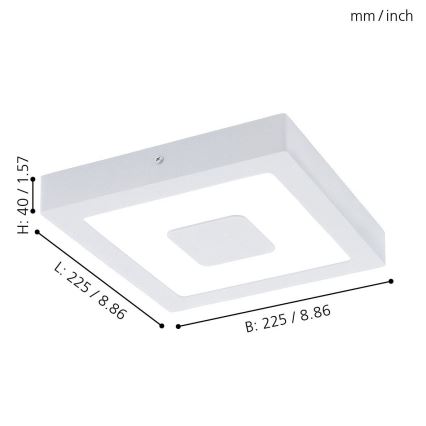 Eglo 96488 - LED ulkokattovalaisin IPHIAS LED/16,5W/230V IP44