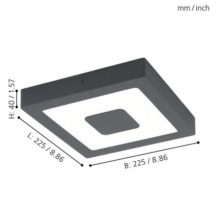 Eglo - LED-ulkokattovalaisin IPHIAS LED/16,5W/230V IP44