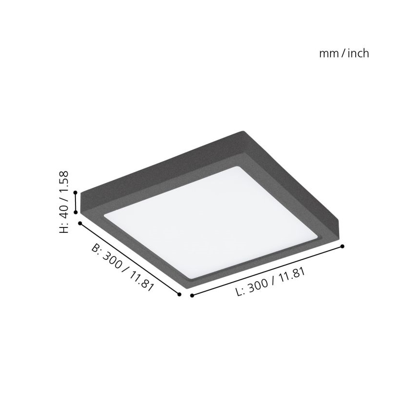 Eglo 96495 - LED-ulkokattovalaisin ARGOLIS LED/22W IP44