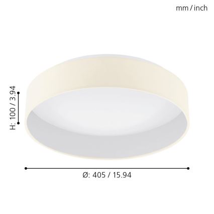 Eglo - Himmennettävä LED-kattovalaisin 1xLED/18W/230V beige