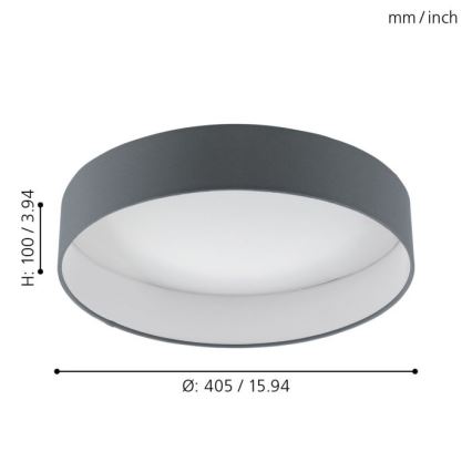 Eglo - himmennettävä LED-kattovalaisin LED/18W/230V