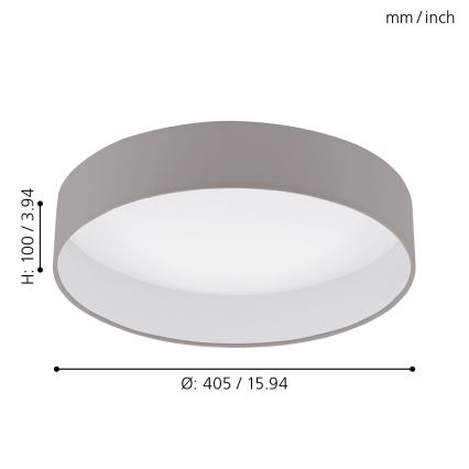 Eglo - himmennettävä LED-kattovalaisin LED/18W/230V