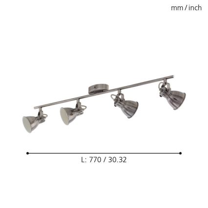 Eglo 96555 - LED-kohdevalaisin SERAS 4xGU10/3,3W/230V