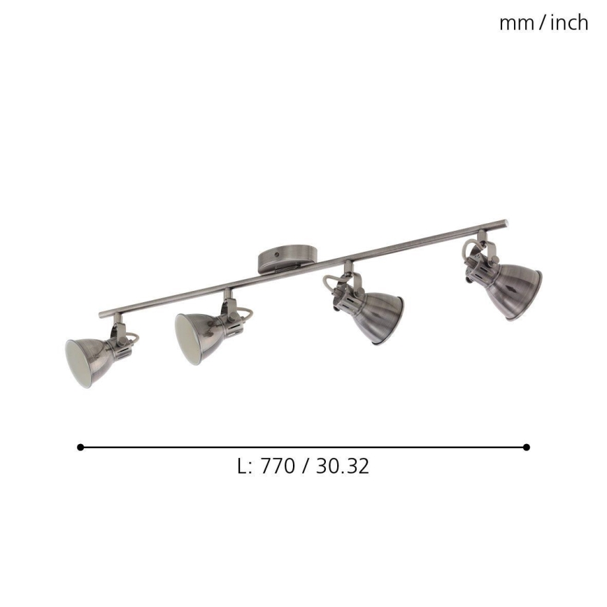 Eglo 96555 - LED-kohdevalaisin SERAS 4xGU10/3,3W/230V