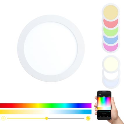Eglo - LED RGBW himmennettävä upotettava kattovalaisin FUEVA-C LED/15,6W/230V halkaisija 22,5 cm