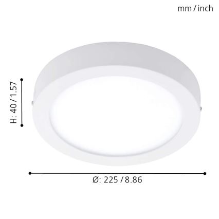 Eglo - LED RGBW himmennettävä kattovalaisin FUEVA-C LED/15,6W/230V Bluetooth, halkaisija 22,5 cm