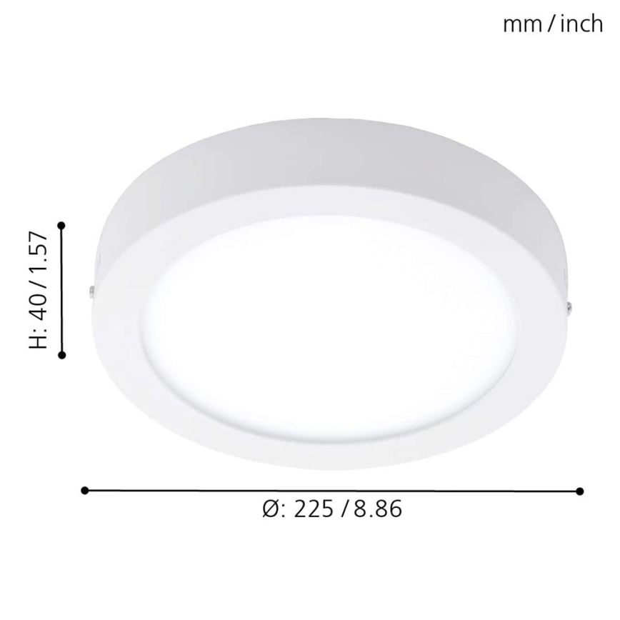 Eglo - LED RGBW himmennettävä kattovalaisin FUEVA-C LED/15,6W/230V Bluetooth, halkaisija 22,5 cm