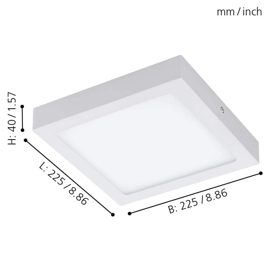 Eglo - LED RGBW himmennettävä kattovalaisin FUEVA-C LED/15,6W/230V Bluetooth 22,5x22,5 cm