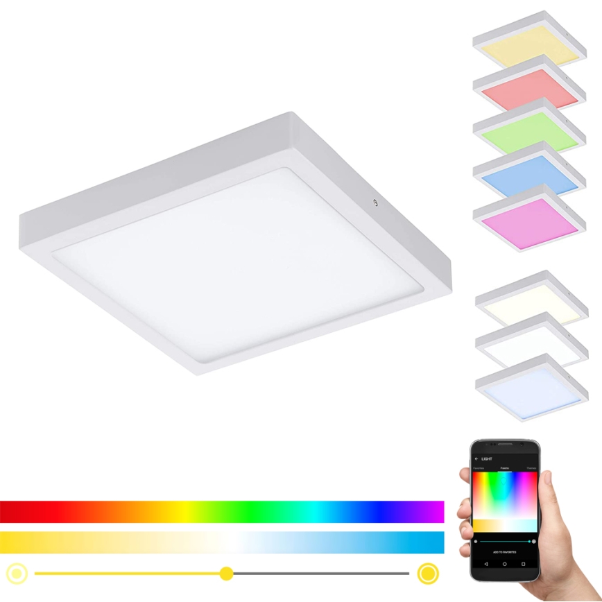 Eglo - himmennettävä RGBW-LED-kattovalaisin FUEVA-C LED/21W/230V 30x30 cm