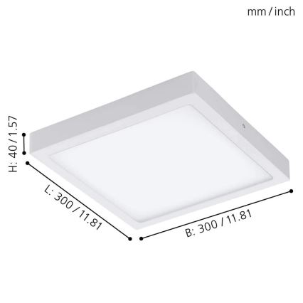Eglo - himmennettävä RGBW-LED-kattovalaisin FUEVA-C LED/21W/230V 30x30 cm