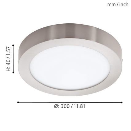 Eglo - LED RGBW himmennettävä kattovalaisin FUEVA-C LED/21W/230V Bluetooth Ø 30 cm