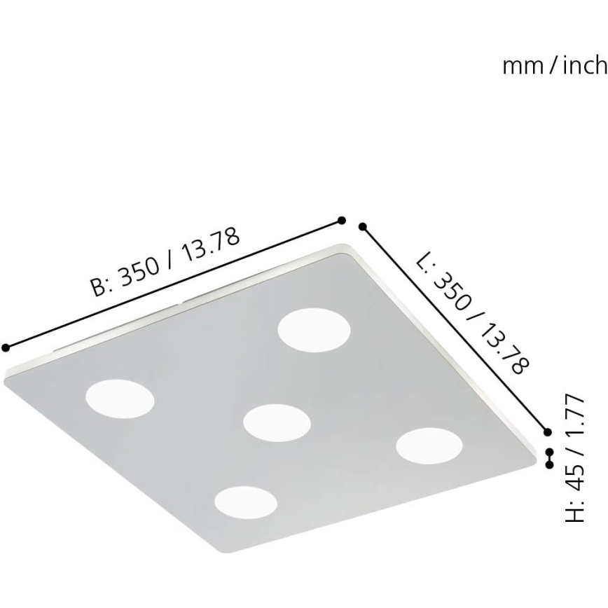 Eglo 96939 - LED-kattovalaisin kylpyhuoneessa CABUS 5xLED/4,5W/230V IP44
