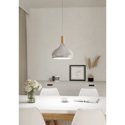 Eglo 96985 - Riipusvalaisin SABINAR 1xE27/60W/230V d. 28 cm hopea