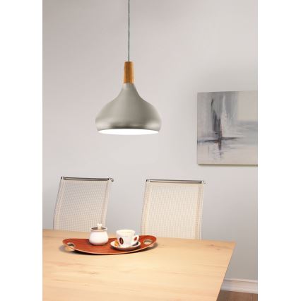 Eglo 96985 - Riipusvalaisin SABINAR 1xE27/60W/230V d. 28 cm hopea