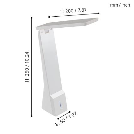 Eglo 97044 - Himmennettävä LED-pöytävalaisin LA SECA 1xLED/1,8W/230V valkoinen