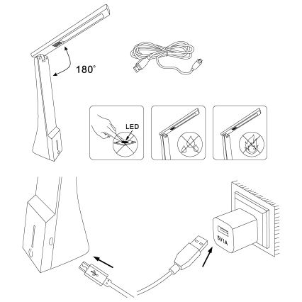Eglo 97045 - Himmennettävä LED-pöytävalaisin LA SECA 1xLED/1,8W/230V musta