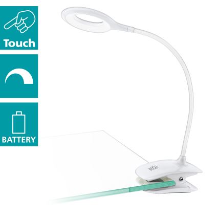 Eglo - himmennettävä LED-klipsivalaisin LED/3W/5V 500 mAh valkoinen