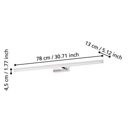 Eglo - LED-peilivalaisin kylpyhuoneeseen LED/14W/230V IP44