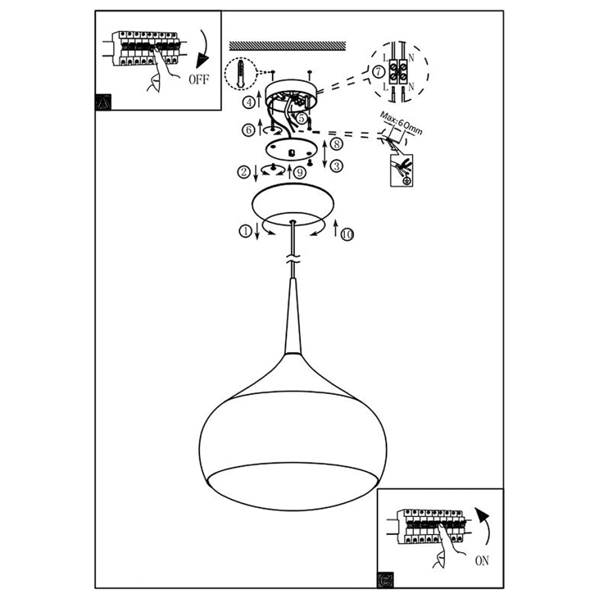 Eglo 97087 - LED RGBW himmennettävä riippuvalaisin COMBA-C LED/18W/230V