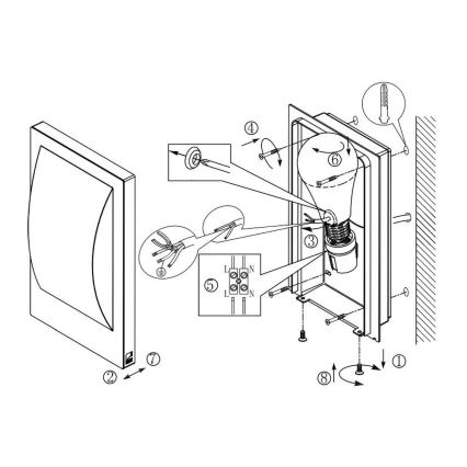 Eglo 97239 - VERRES-C LED-himmennettävä ulkovalaisin 1xE27/9W/230V IP44 mattakromi