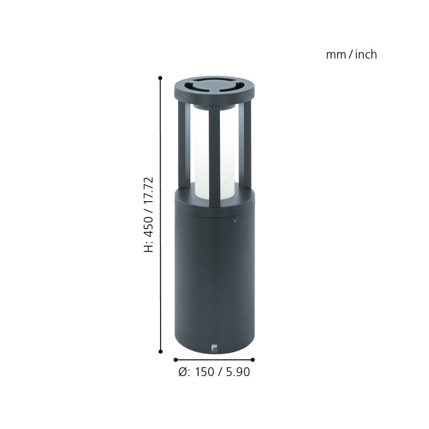 Eglo 97252 - LED-ulkovalaisin GISOLA LED/12W/230V IP44 450 mm