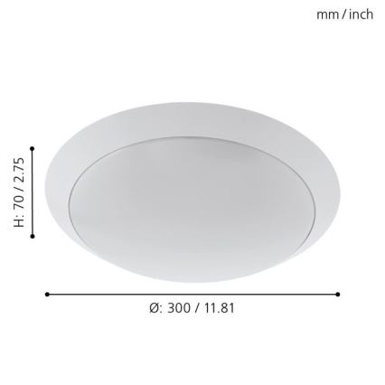 Eglo 97254 - LED-kylpyhuoneen kattovalaisin PILONE LED/11W/230V valkoinen IP44