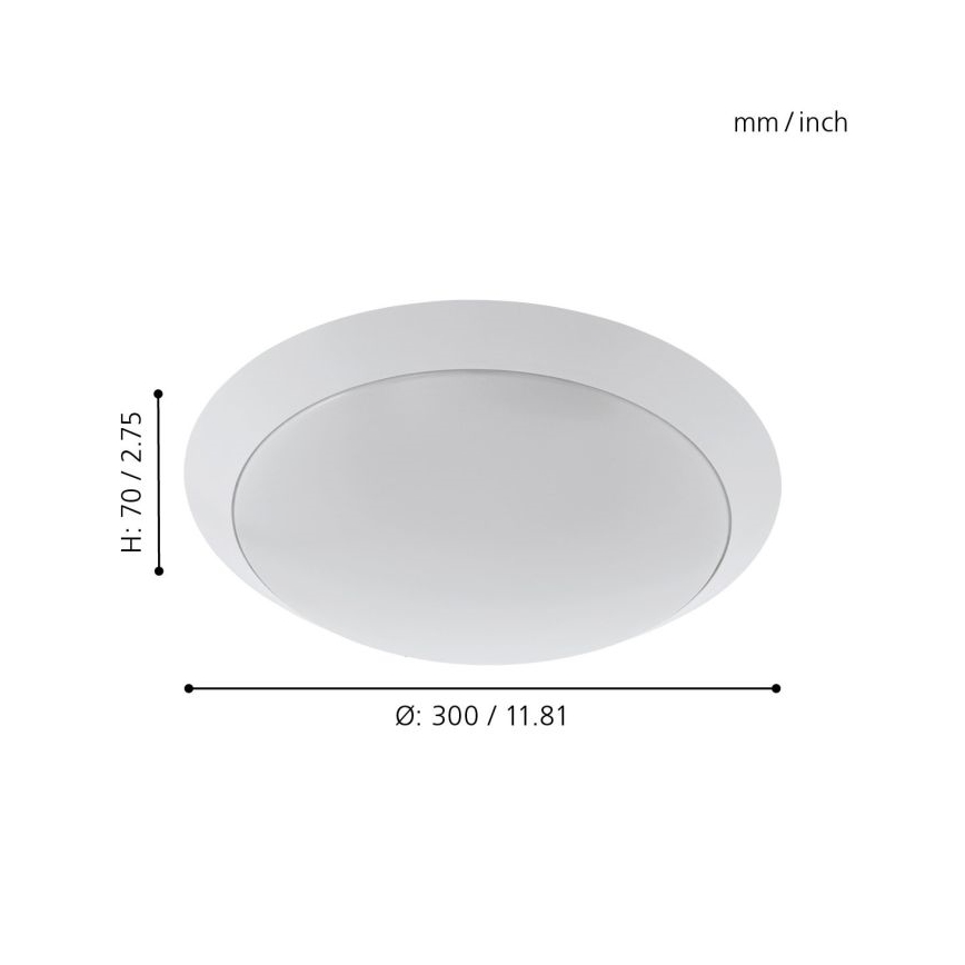 Eglo 97254 - LED-kylpyhuoneen kattovalaisin PILONE LED/11W/230V valkoinen IP44