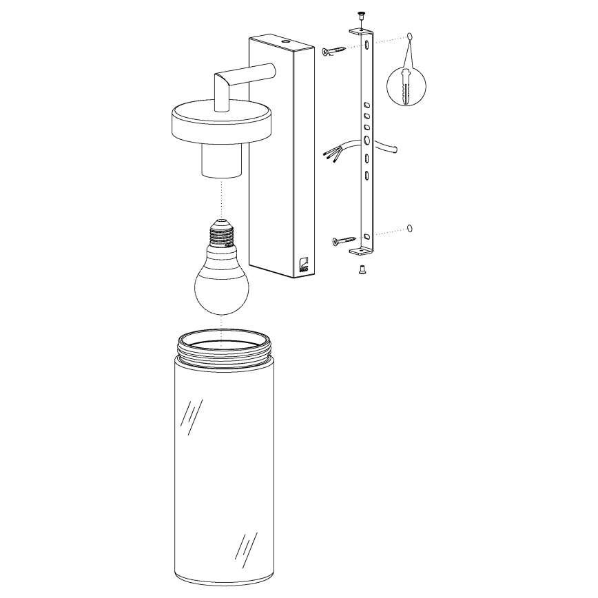 Eglo 97261 - Ulkoseinävalaisin BOVOLONE 1xE27/60W/230V IP44