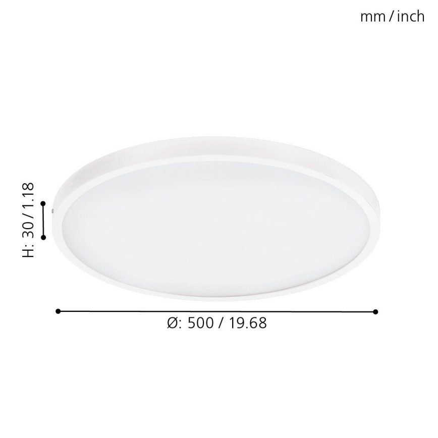 Eglo - himmennettävä LED-kattovalaisin, 25 W, 230 V, 3000 K, Ø 50 cm