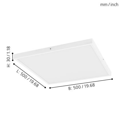 Eglo - himmennettävä LED kattovalaisin LED/25W/230V 50x50 cm