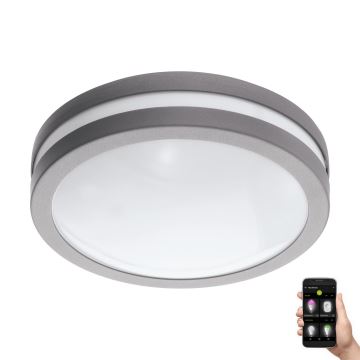 Eglo - Himmennettävä kylpyhuoneen LED-kattovalaisin LOCANA-C LED/14W harmaa IP44