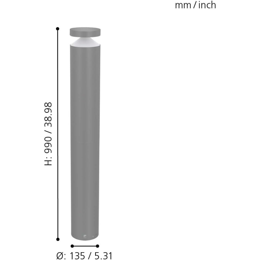 Eglo 97302 - LED-ulkovalaisin MELZO LED/11W/230V harmaa 990 mm IP65