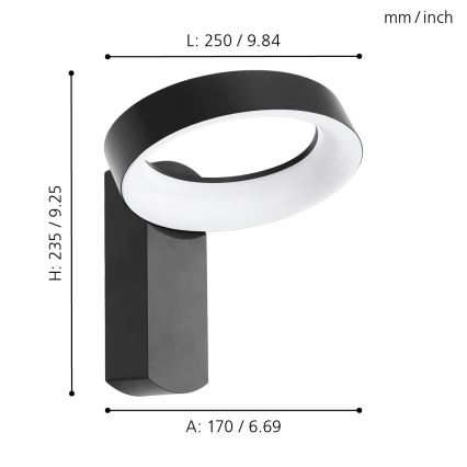 Eglo 97307 - LED-ulkoseinävalaisin PERNATE LED/11W/230V IP44