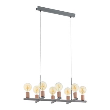 Eglo 97449 - Kattokruunu narulla ADRI 2 8xE27/60W/230V