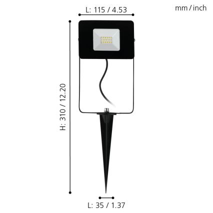 Eglo 97471 - LED-valonheitin FAEDO 4 LED/10W/230V IP44