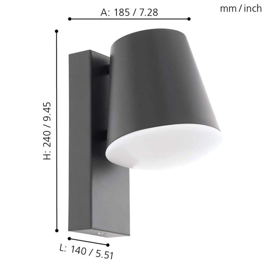 Eglo 97482 - LED-himmennettävä ulkoseinävalaisin CALDIERO-C 1xE27/9W/230V IP44