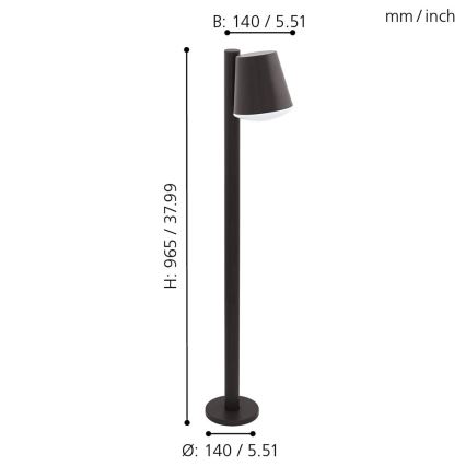 Eglo - LED himmennettävä ulkovalaisin CALDIERO-C 1xE27/9W/230V antrasiitti IP44