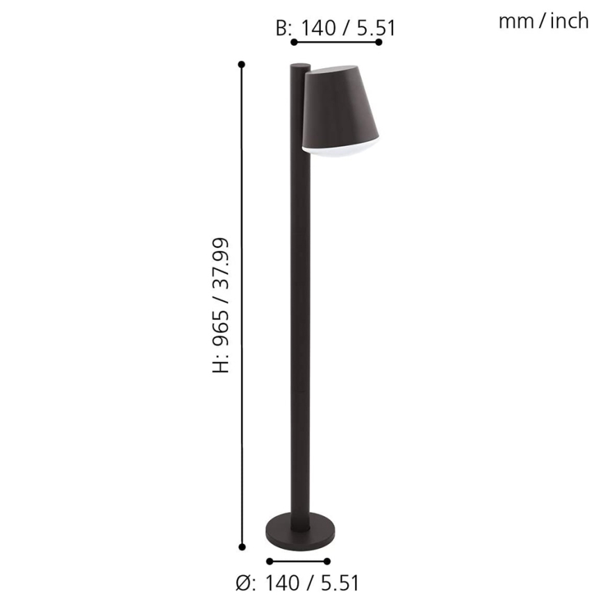 Eglo - LED himmennettävä ulkovalaisin CALDIERO-C 1xE27/9W/230V antrasiitti IP44