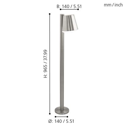 Eglo 97485 - LED himmennettävä ulkovalaisin CALDIERO-C 1xE27/9W/230V mattakrominen IP44