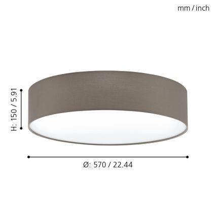 Eglo 97612 - Kattovalo PASTERI 3xE27/60W/230V 57 cm