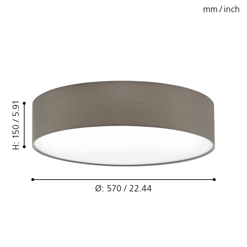 Eglo 97612 - Kattovalo PASTERI 3xE27/60W/230V 57 cm