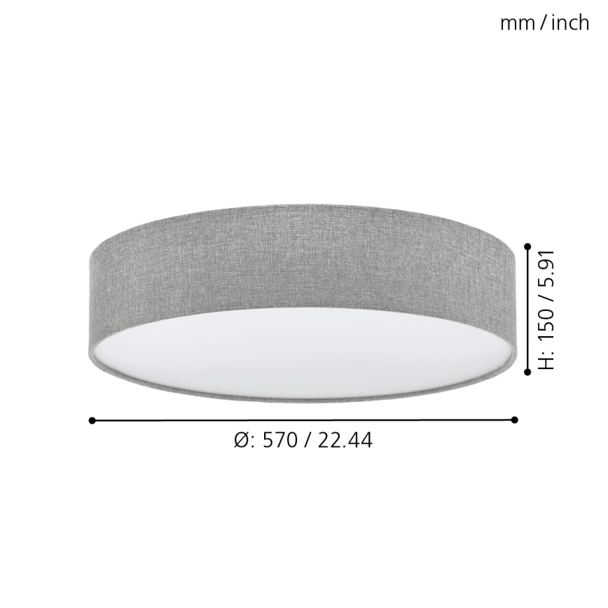 Eglo 97613 - Kattovalo PASTERI 3xE27/60W/230V 57 cm