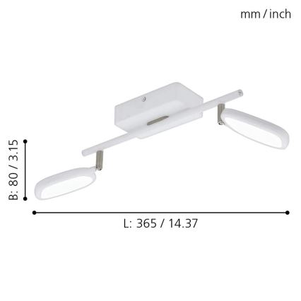 Eglo 97692 - LED RGB-kohdevalaisin PALOMBARE-C 2xLED/5W/230V