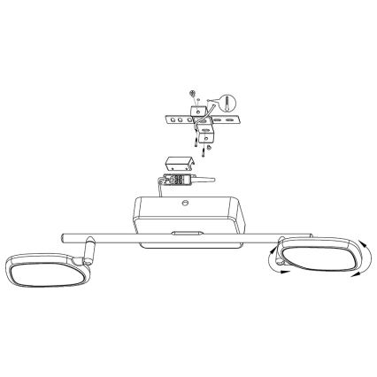 Eglo 97692 - LED RGB-kohdevalaisin PALOMBARE-C 2xLED/5W/230V
