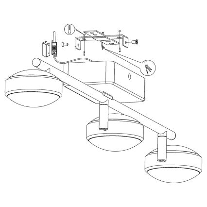Eglo - LED RGB kohdevalaisin CORROPOLI-C 3xLED/5W/230V