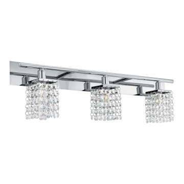 Eglo 97748 - Kylpyhuoneen LED-kristalliseinävalaistus AREQUITO 3xG9/3W/230V IP44