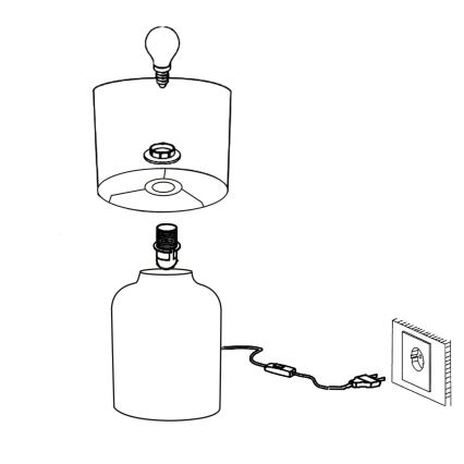 Eglo 97773 - Pöytävalaisin BELLARIVA 1xE14/40W/230V