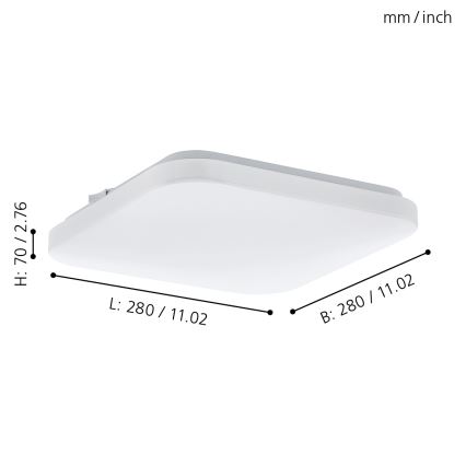 Eglo 97874 - LED-kattovalaisin FRANIA LED/11,5W/230V